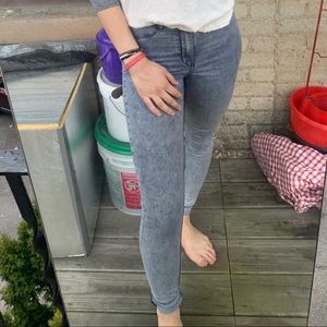 High waisted skinny jeans